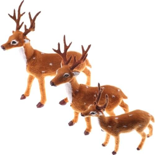 Simulation Christmas Deer Christmas Elk Plush Reindeer Christmas Decoration Fairy Garden Miniatures Props