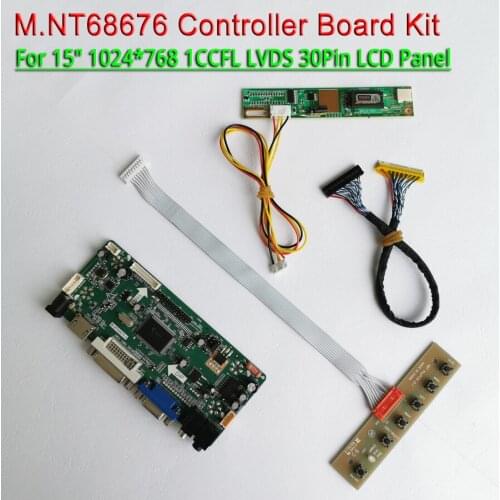 Fit HSD150PX14 HSD150PX15 HSD150PX16 15" keyboard VGA 1024*768 1CCFL LVDS 30Pins M.NT68676 LCD screen controller board kit