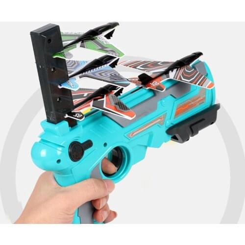 Bubble Catapult Plane One-click Ejection Model Foam Airplane Hand Throwing Gyro Launcher Glider Model For Outdoor Kid Toy