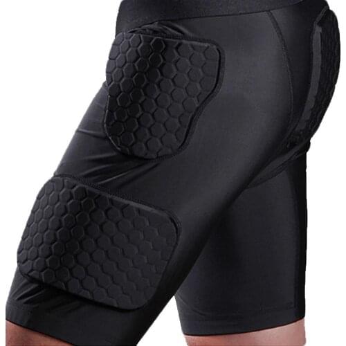 Sports Shorts breathable elastic Casual Anti-collision Men Soccer Football Basketball Padded Protection Shorts