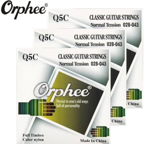 Orphee Q5C 028-043 Classical Guitar Strings Color Nylon and Silver Alloy Vacuum Packaging (028 032 040 030 035 043) 3 set