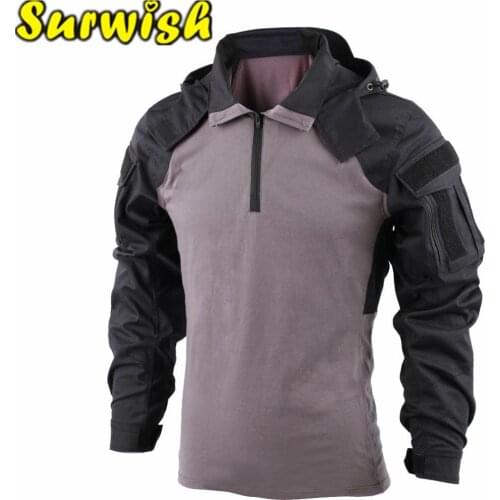 BACRAFT Tactical Shirt Combat Uniform Outdoor Equipment Tactics Accessories For Man Women - SP2 Version Black Grey M L XL XXL