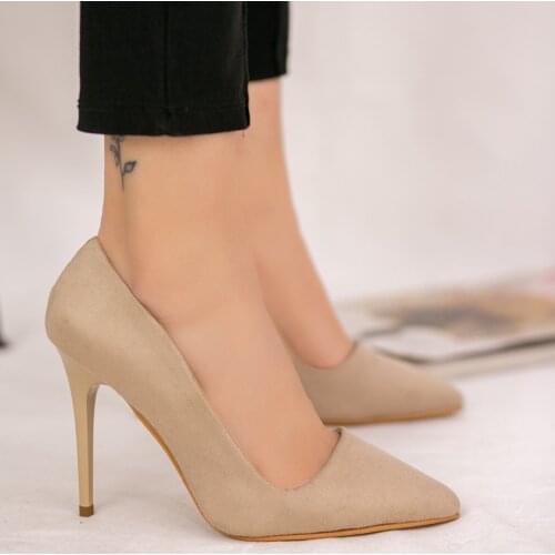 Tonar Reme Cream Suede Stiletto Women Shoes New Season Orthopedic Summer Casual