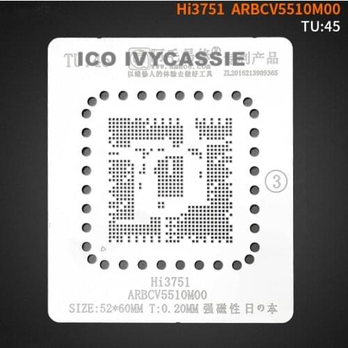 Hi3751 ARBCV5510M00 BGA Stencil LCD TV Chipset CPU IC Reballing Chip Pin Solder Tin Plant Net Heat Template Steel Mesh Amaoe TU4