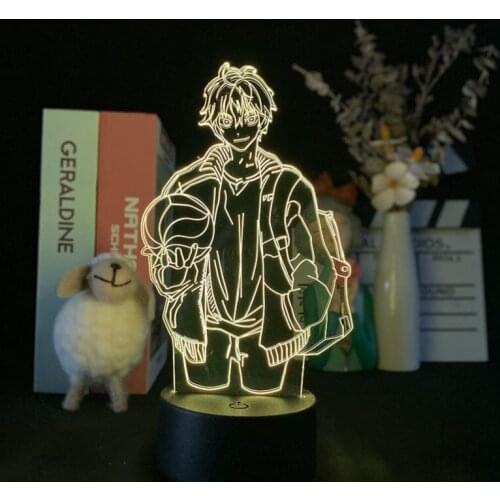 Unique Night Light 3D LED Haikyuu!! Acrylic Nightlight LED Childrens Teenager Gift Room Party Decor Desk Lamp Bluetooth Base