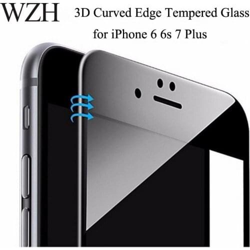 9H Glossy 3D Curved Carbon Fiber Soft Edge Tempered Glass For iPhone 6 6s Plus Phone Screen Protector Film For iPhone 7 8 Plus