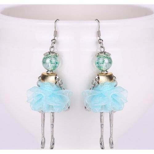 YLWHJJ 2017 new black red blue girl lovely statement earrings women baby doll fairy handmade drop earring female fashion jewelry