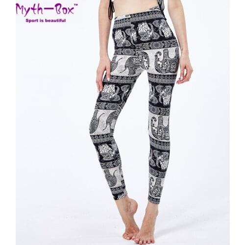 Women Yoga Pants Elastic Leggings Sport Woman Elephant 3D Print Milk Silk Capris Quick Dry Fitness Training Trouser Gym Leggings