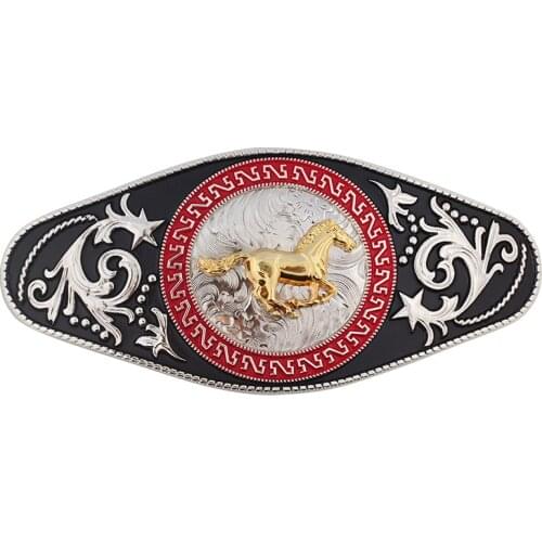 Golden Horse belt buckle Large belt buckle smooth cowboy buckle
