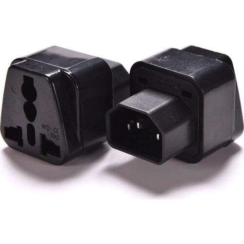 1PC 10A-16A 110V-250V Black Female Socket To Pro IEC 320 PDU UPS C14 Plug Power Adapter Converter
