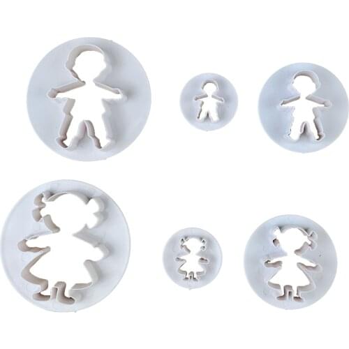 3Pcs Children Boys and Girls Cookie Mold for Baking Kitchen Biscuits Printing Dessert Accessories Birthday Cake Decorating Tools