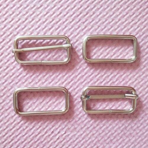 38mm Nickel rectangle adjustable slider & buckles for bag
