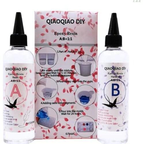 8 Ounce Quick Curing AB Resin 1:1 Kit Clear Hard Epoxy Resin Jewelry Making Tool