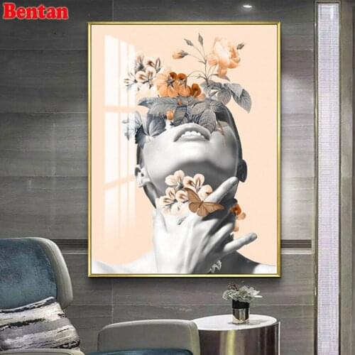 Full square Diamond Painting Nordic woman flower patterns bead embroidery cross stitch kit diamant painting Children puzzle toy