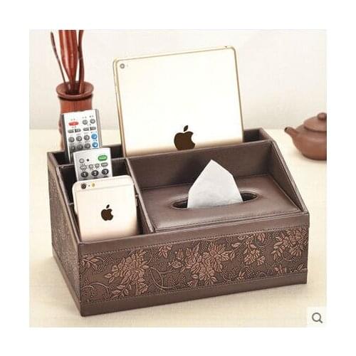 Colorful rectangular leather tissue box leather storage box dispenser towel box napkin box SNH004