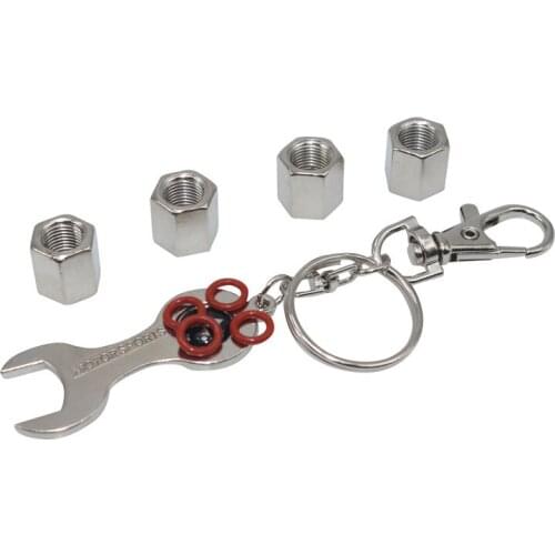 Car tire valve core Car modification parts Free keychain car key ring Car brand pattern valve core cover Car decoration Set