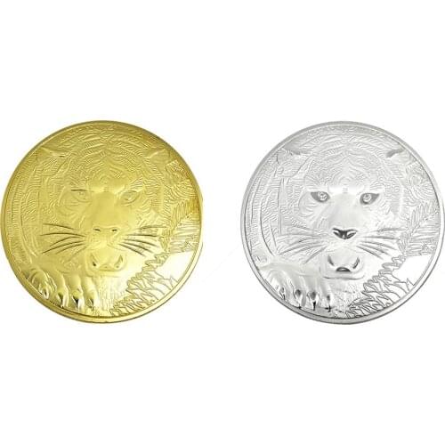 Dragon Fighting Tiger Fighting Commemorative Coin Animal Commemorative Coin Love Medal Alloy Silver/gold Plating 40mm