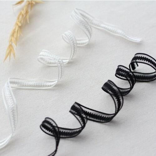 3 Meters/lot Width 1.2cm Black White Stretch Elastic Lace Ribbon Lace Trim Fabric for Lingerie Underwear Sewing Accessories