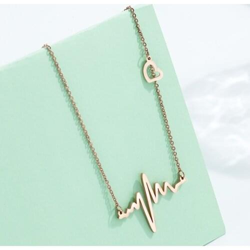 Hot 316L Stainless steel stethoscope heartbeat necklace Women girl necklace Pendants and pendant medical nurse doctor lover gift