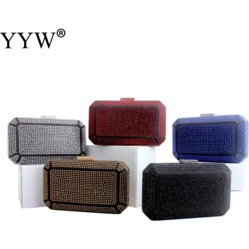 Hot Rhinestone Dinner Bag Banquet Dress Bag Ladies Clutch Chain Retengular Shoulder Bag Fashion Woman Evening Clutch Bag