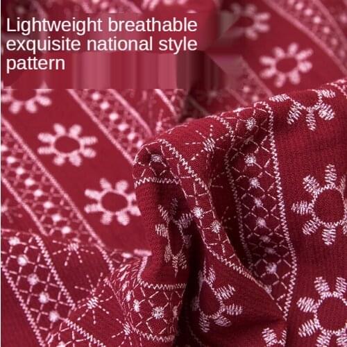 Geometric Printed Cotton Fabric 100% for Clothing Pants Skirt Diy Bag National Vintage Dress Stripe Brocade Sewing Blue Summer