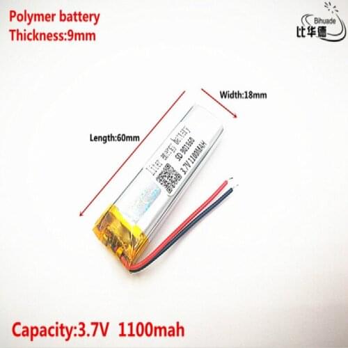 Good Qulity 3.7V,1100mAH,901860 Polymer lithium ion / Li-ion battery for TOY,POWER BANK,GPS,mp3,mp4
