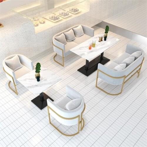 Internet Celebrity Wine Bar Western Food Cafe Double Seat Sofa, Milk Tea Shop Table and Chair Set,Dessert Shop Dinning table
