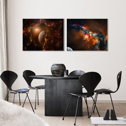 Cosmos Starry Sky Hanging Painting Space Galaxy Canvas Painting Solar System Planet Posters and Prints Wall Pictures Home Decor