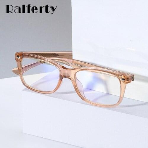 Ralferty 2020 Computer Glasses Anti Blue Light Glasses Frame Men Rectangle Spectacle Clear Transparent Black oculos de grau