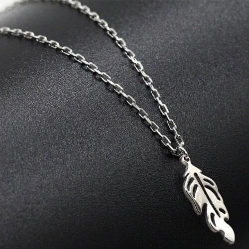 Pure 925 Sterling Silver Leaf Pendant Necklace Chain Trendy Elegant Fine Jewelry for Women Girls Birthday Valentines Day Gift