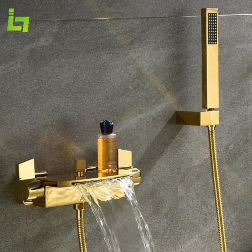 Industrial Bathtub Faucets Black Bath Shower Set Shower Set Bathtub Mixer Tap Dual Contral Shower Wall Mounted For Bathroom