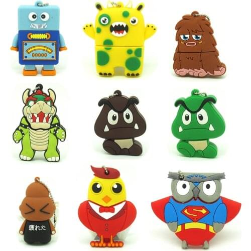 Cartoon monster series usb flash drive disk pendrive memory stick owl/chicken Pen drive 4GB 8GB 16GB 32GB super computer gift