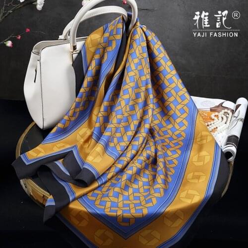 Twill silk scarf printed large square Soft Natural Pure Real 100% silk scarf shawl ladies spring autumn winter summer