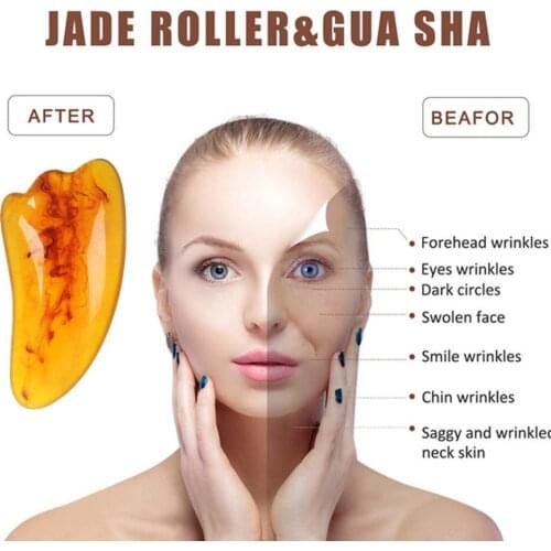 Natural Jade Gua Sha Scraper Board Massage Rose Quartz Jade Guasha Stone For Face Neck Skin Lifting Wrinkle Remover Beauty Care