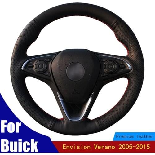 Hand-stitched Car Special Steering Covers Black PU Artificial Leather Steering Wheel Cover For Buick Envision Verano 2005-2015