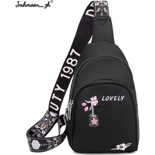 Women Sling Bag Fashion Chest Bag Traditional Embroidery Travel Small Backpack Girls Cloth Handbag Lovely Cross-Body Purse