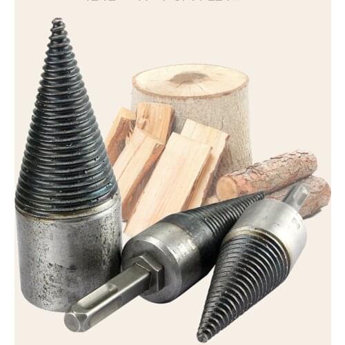 Firewood Drill Bit Splitting Cones Log Wood Splitter Screw Firewood Machine Drill Bits Woodworking Tools For Carpentry Camping