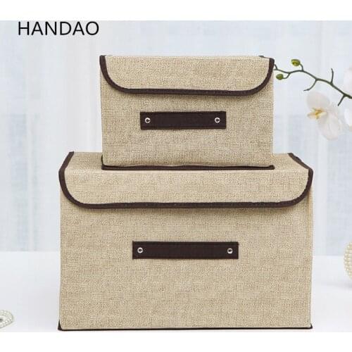 Non-Woven Clothes Organizer Foldable Storage Box With Lid Sundries Toy Bra Underwear Clothing Storage Organizer