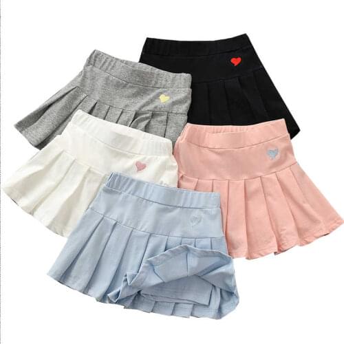 Girls Culotte Skirts 3 4 6 8 9 10 12 Years Cotton Pleated School Student Pettskirts Dance Training Mini Skirts Baby Girls Skirt