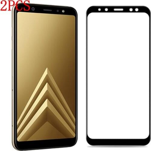 2PCS Full Cover Tempered Glass For Samsung Galaxy A6 2018 SM-A600F A600F Screen Protector protective film For A6 Plus 2018 glass