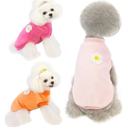 Pet Clothes Cat Autumn And Winter New Dog Clothes Pajamas 20 Daisy Velvet Pet Clothing Autumn Clothing Wholesale
