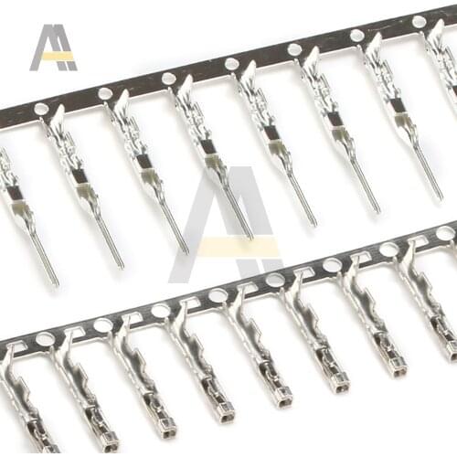 100pcs male /100pcs Female Dupont Reed 2.54mm Dupont Jumper Wire 2.54 Dupont languette Connector Terminal Pins Crimp