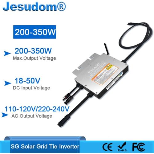 200W 250W 300W 350W PV Smart Micro inverter IP65 MPPT Grid Tie Inverter Input 18-50VDC to 100V-240VAC with monitoring Collector