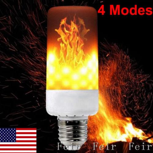 4 Modes E27 LED Flame Effect Fire Light Bulb Flicker Flame Lamp Christmas Decor