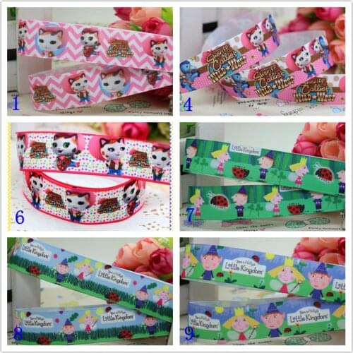 7/8'' Free shipping callie kingdom printed grosgrain ribbon hairbow headwear party decoration diy wholesale OEM 22mm D329