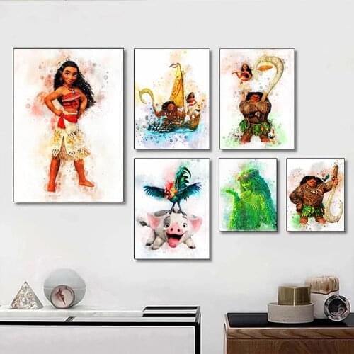 5D DIY Diamond Painting Maui Pua Hei Hei TeFiti Disney Moana Diamond Embroidery Cross Stitch Mosaic Rhinestone Home Decor Gift