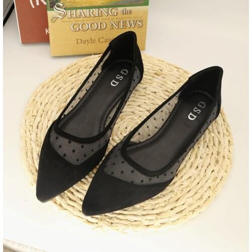 Lace flock patchwork polka dot flats ballet shoes women slip on shallow mouth loafers colors block pointy toe moccasins feminina