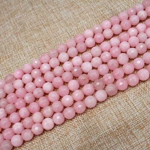 Natural Stone Beads Faceted Jades Jaspers Round Spacer Loose Beads For Jewelry Making DIY Bracelet & Necklace