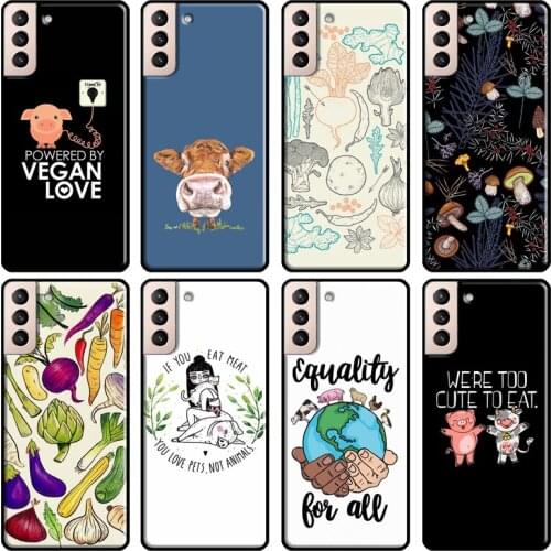 Vegan Vegetarians Animal Love Quotes Soft Case For Samsung Galaxy S21 Ultra Note 20 Note 10 S8 S9 S10 Plus S20 FE Phone Cover