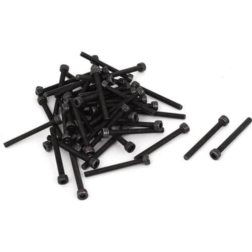 CNIM Hot M3 x 30mm Alloy Steel Hex Bolt Socket Head Cap Screws Black 50 Pcs